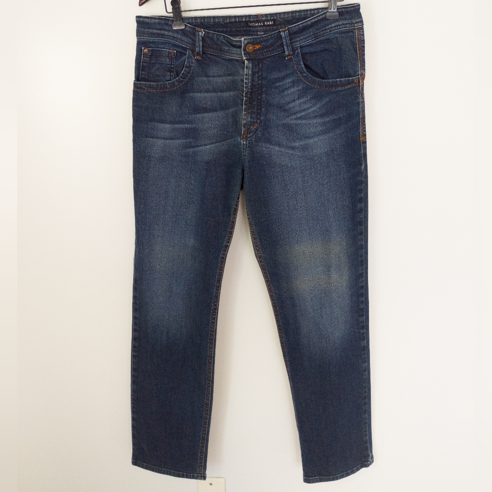 Thomas Rabe Premium Stretch Denim Jeans Blue Size 12 Made In Italy
